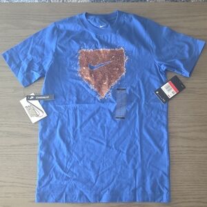Nike Blue and Brown Boys Graphic Tee NWT